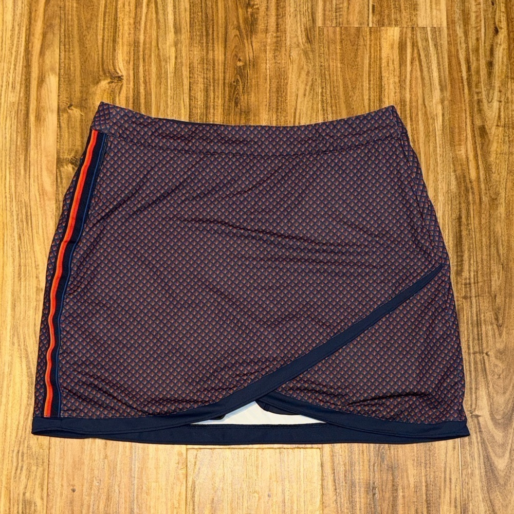 Peter Millar womens XL 16 skirt skort Navy Red stretch pockets golf tennis UPF